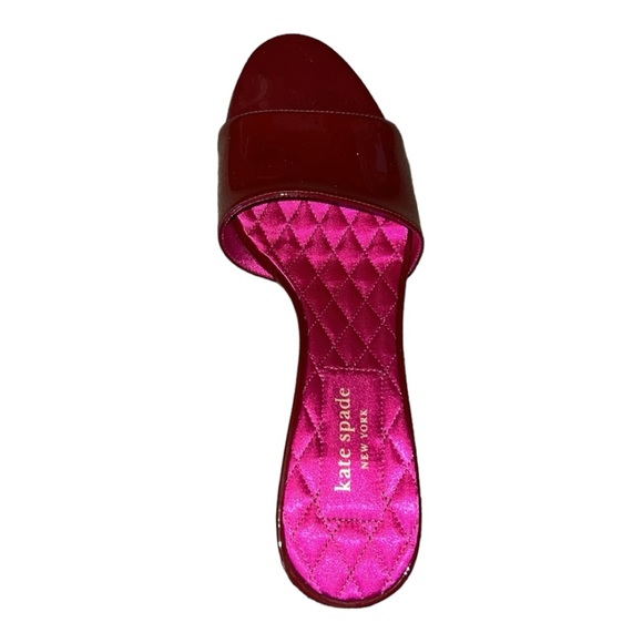 NWOB, Kate Spade Dorset Dress slides w/Rhinestone heel, RT$200 Color:Red Wine - Picture 2 of 10